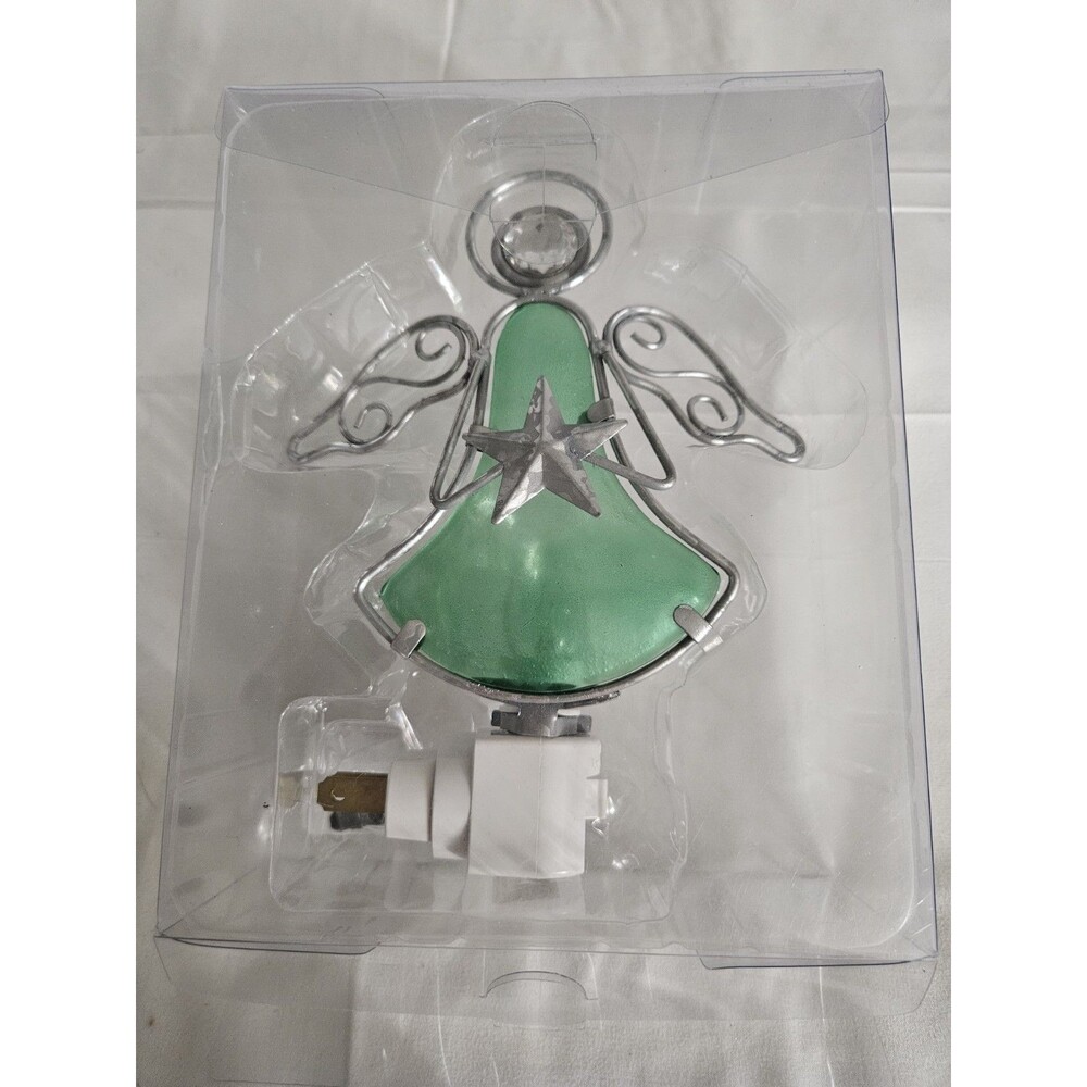 NEW Vintage 1990's Kirkland May Birthstone Glass & Metal Star Angel Night Light
